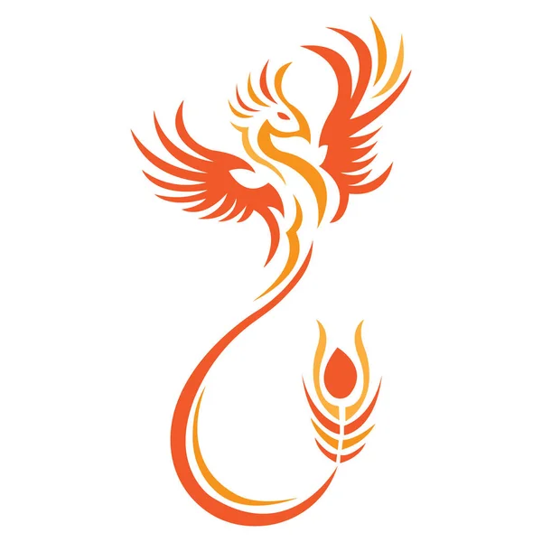 Ilustração Vetorial Fantasia Firebird Phoenix — Vetor de Stock