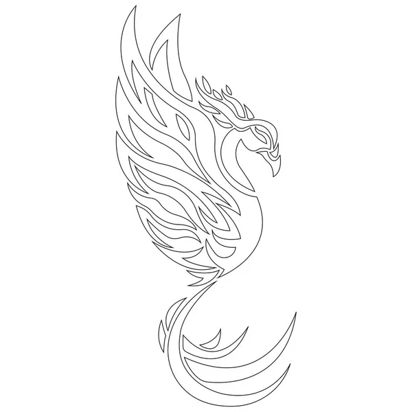 Ilustração Vetorial Fantasia Firebird Phoenix —  Vetores de Stock