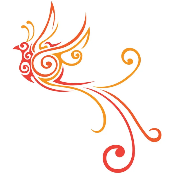 ファンタジーのベクトル図火の鳥フェニックス — ストックベクタ