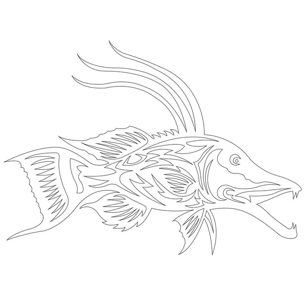 Векторная Иллюстрация Рыбы Морского Животного Искусства — стоковый вектор