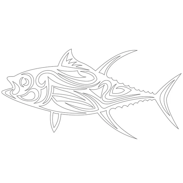 Ilustrasi Vektor Ikan Diisolasi Pada Warna Putih - Stok Vektor