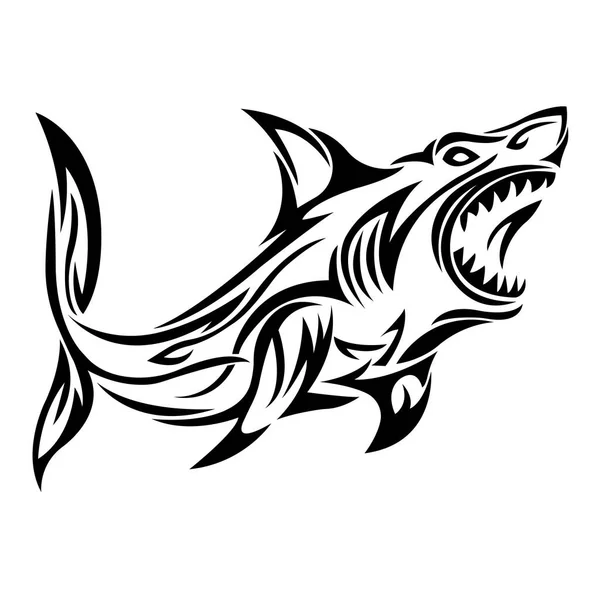 Ilustración Vectorial Del Pez Tiburón — Archivo Imágenes Vectoriales