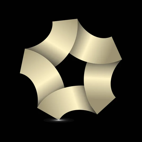 Flor Geométrica Logotipo Ilustração Vetorial — Vetor de Stock