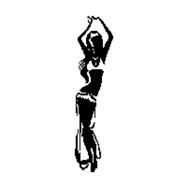 Silueta Una Chica Haciendo Danza Moderna Ilustración Vectorial — Archivo Imágenes Vectoriales