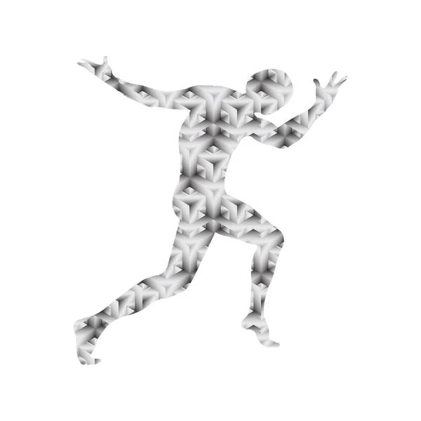 Silhouette Une Fille Faisant Danse Moderne Fitness Yoga Gymnastique Ficelle — Image vectorielle