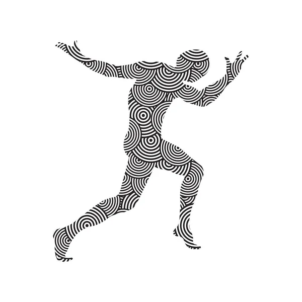 Silueta Una Chica Haciendo Danza Moderna Fitness Yoga Gimnasia Twine — Vector de stock