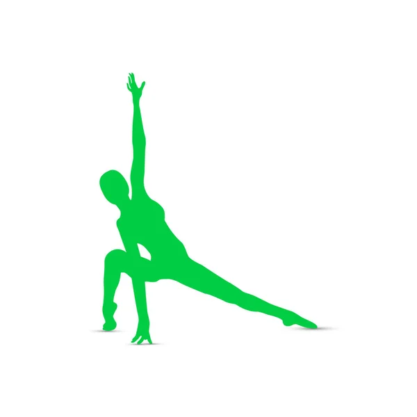 Silueta Chica Bailando Contemp Fitness Yoga Gimnasia Ballet Sobre Fondo — Vector de stock