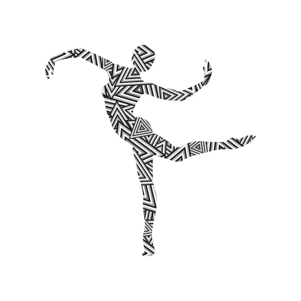 Silhouette Une Fille Faisant Danse Moderne Fitness Yoga Gymnastique Ficelle — Image vectorielle