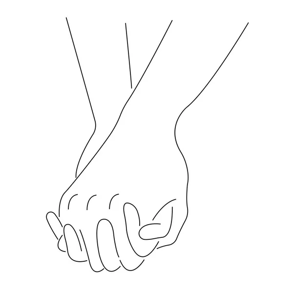 Illustration Vectorielle Des Mains Humaines Tenant Ensemble Amour Amitié — Image vectorielle
