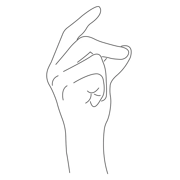 Векторная Иллюстрация Жеста Человеческой Руки Изолированного Белом — стоковый вектор