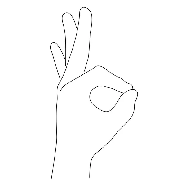 人間の手のジェスチャーのベクトルイラスト Sign — ストックベクタ