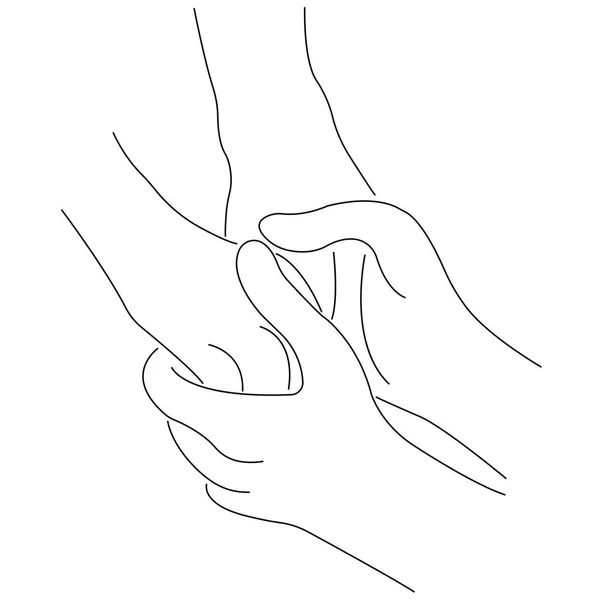 Vektor Illustration Mänskliga Händer Håller Ihop Kärlek Och Vänskap — Stock vektor