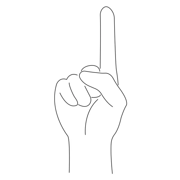 人間の手を指差す指のベクトル図 — ストックベクタ