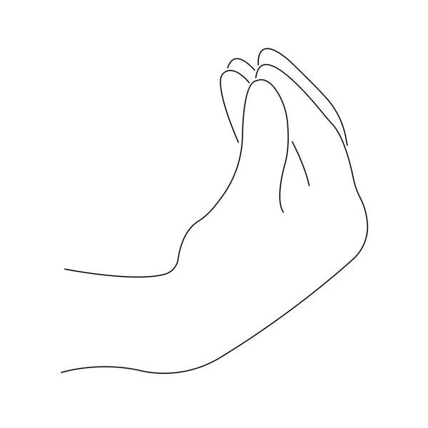 Vektorillustration Menschlicher Hand Die Isoliert Auf Weiß Gestikuliert — Stockvektor