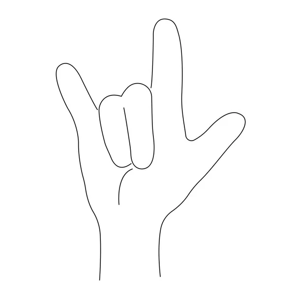 人間の手のジェスチャー岩のベクトル図 — ストックベクタ