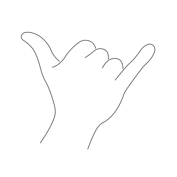 Векторная Иллюстрация Жеста Человеческой Руки Изолированного Белом — стоковый вектор