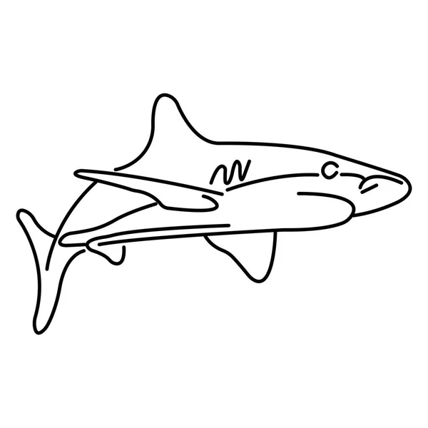 Векторная Иллюстрация Страшной Акулы — стоковый вектор