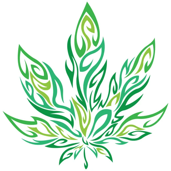 Cannabis Leaf Vector Illustration Background — Stock Vector