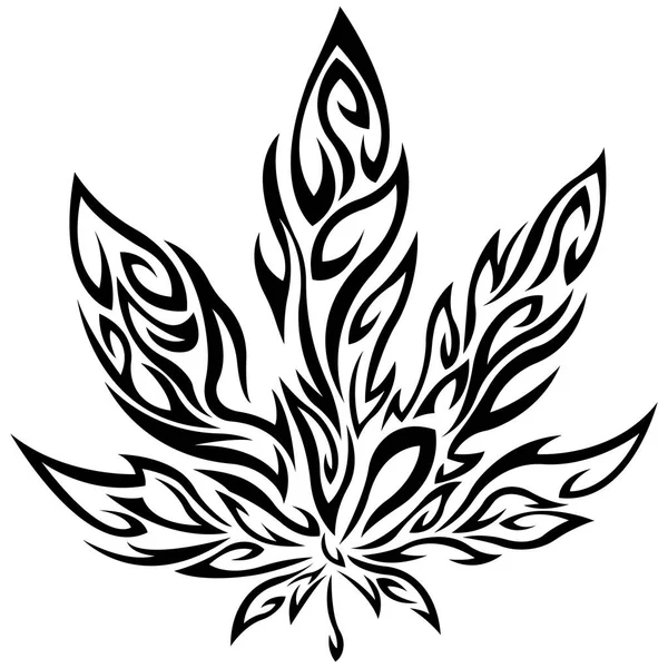 Cannabisblad Vector Illustratie Achtergrond — Stockvector