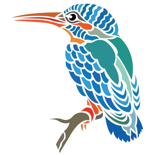 Vector Illustration Kingfisher Bird — Stock Vector