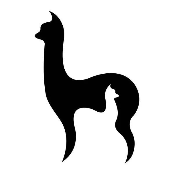Vektorillustration Von Lama Tier — Stockvektor