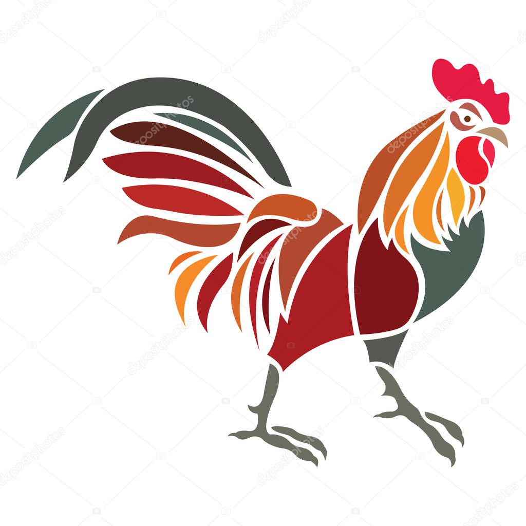 vector illustration of farm Rooster bird 