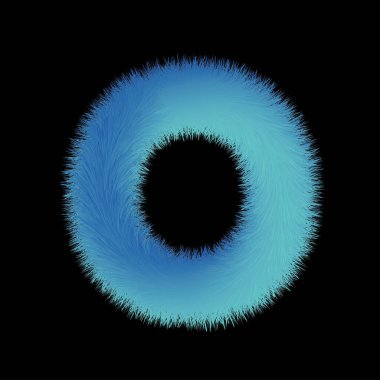 ABC, mavi tüylü alfabe harfi, vektör illüstrasyon o