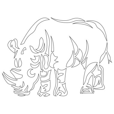 Gergedan hayvanının vektör çizimi