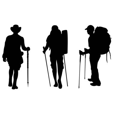 Sportif insanların vektör siluetlerini ayarla