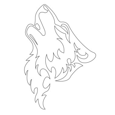 Çizilmiş kurt hayvan ulumasının vektör çizimi 