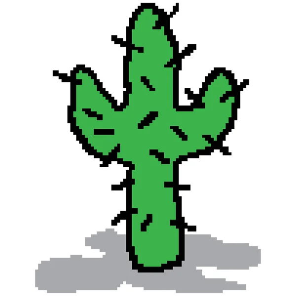 Vector Illustratie Van Groene Tropische Cactus Plant — Stockvector
