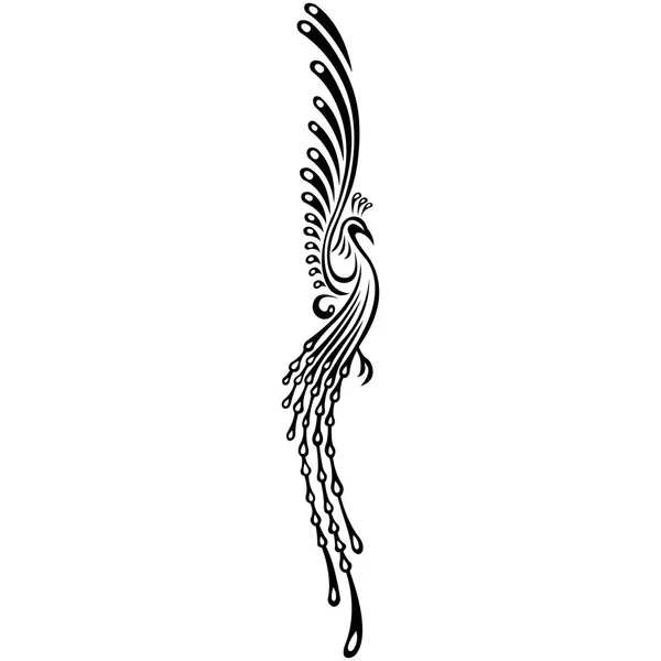 Vektorillustration Des Pfauenvogels Mit Schwanz — Stockvektor