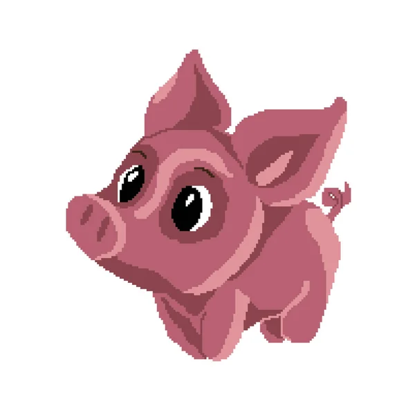 Vector Illustration Cartoon Pig — Stock Vector