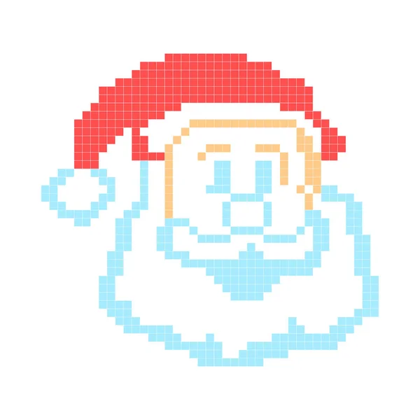 Санта Клаус Нарисован Пикселах Векторная Иллюстрация — стоковый вектор