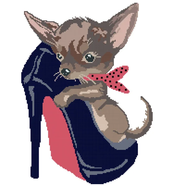 ペット動物 靴の子犬のベクトル図 — ストックベクタ