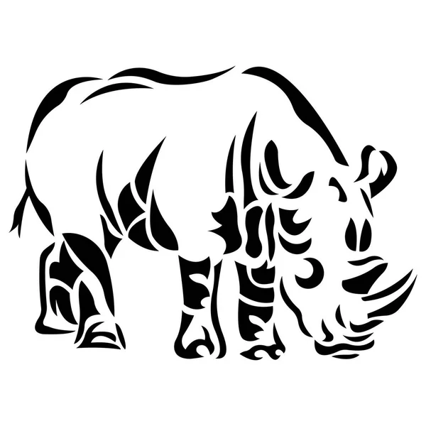 Vector Illustration Rhino Animal — Stock Vector