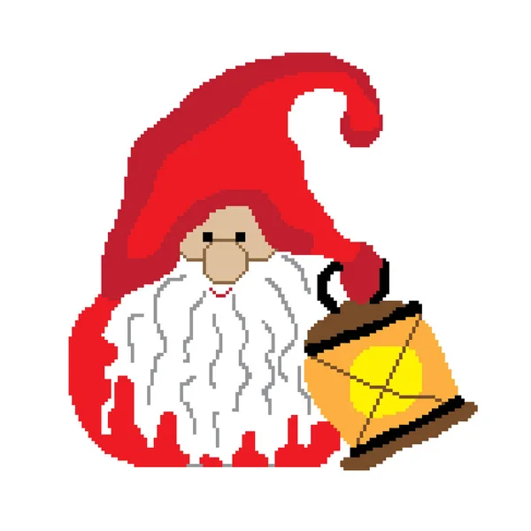 Roztomilý Santa Claus Gnóm Vektorové Ilustrace — Stockový vektor