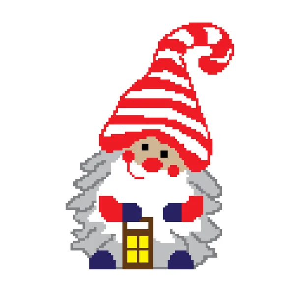 Cute Santa Claus Gnome Vector Example — 스톡 벡터