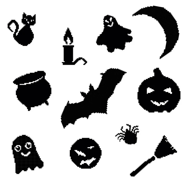 Set Pour Halloween Art Illustration Vectorielle — Image vectorielle