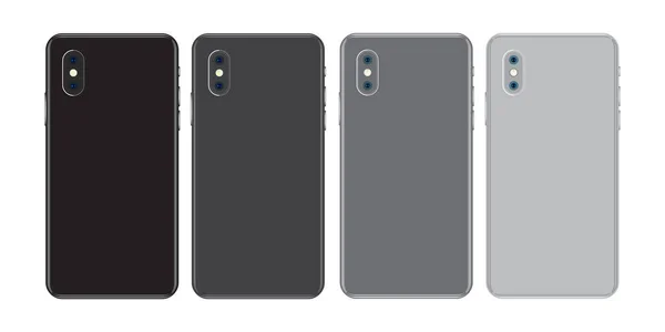 Ensemble Coque Arrière Téléphone Portable Avec Des Détails Sur Fond — Image vectorielle