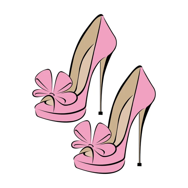 Vector Ilustración Zapatos Tacón Hembra — Archivo Imágenes Vectoriales