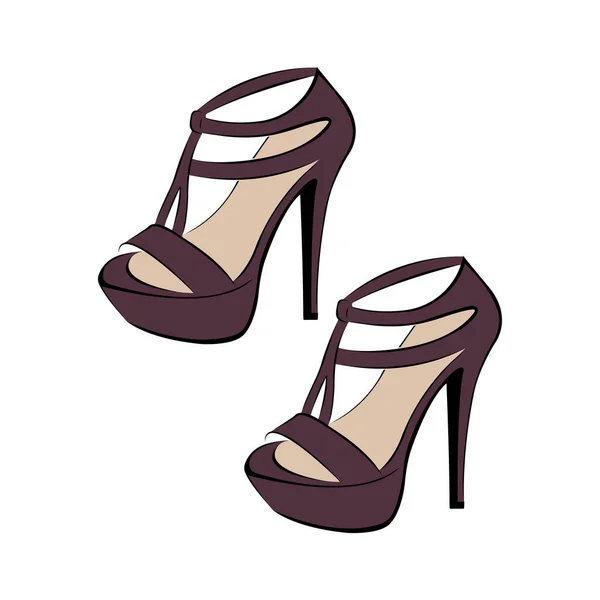 Illustration Vectorielle Chaussures Pour Femmes Talons — Image vectorielle