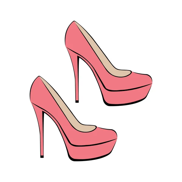 Vector Ilustración Zapatos Tacón Hembra — Vector de stock