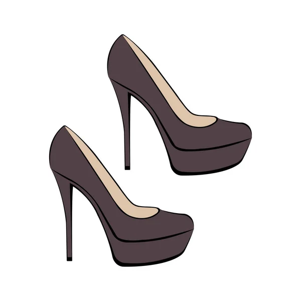 Ilustração Vetorial Sapatos Femininos Saltos — Vetor de Stock
