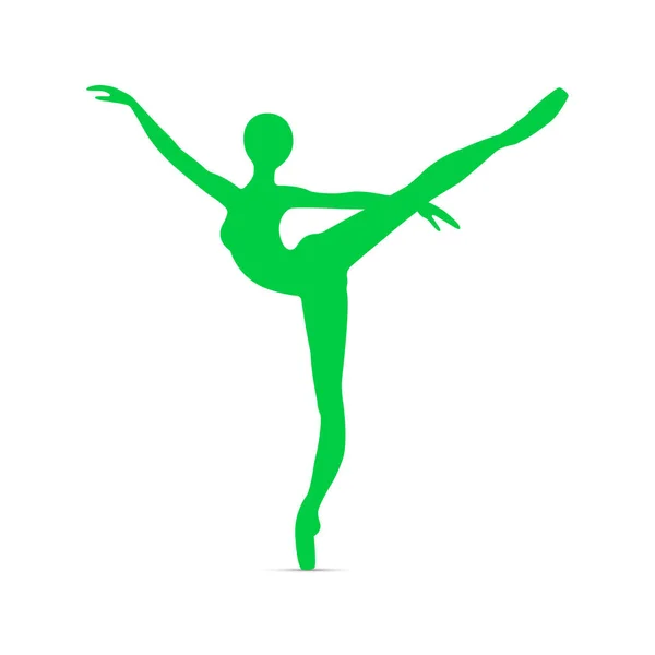 Silhouette Ballerine Dans Décor Danse Sur Fond Blanc Illustration Vectorielle — Image vectorielle