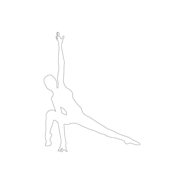 Contorno Silueta Una Chica Dedicada Danza Contemp Fitness Yoga Gimnasia — Vector de stock