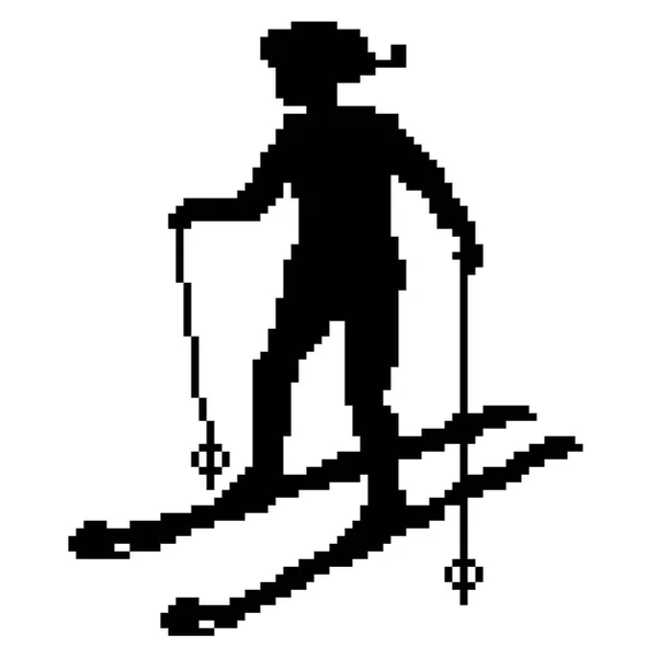 人类滑雪者的矢量插图艺术 — 图库矢量图片