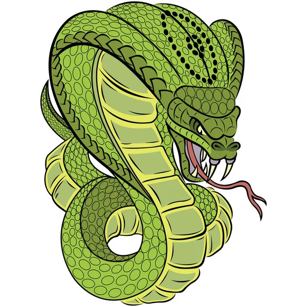 Ilustração Vetorial Fantasia Assustador Serpente —  Vetores de Stock