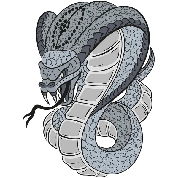Vector Illustration Fantasy Scary Snake — Stock Vector