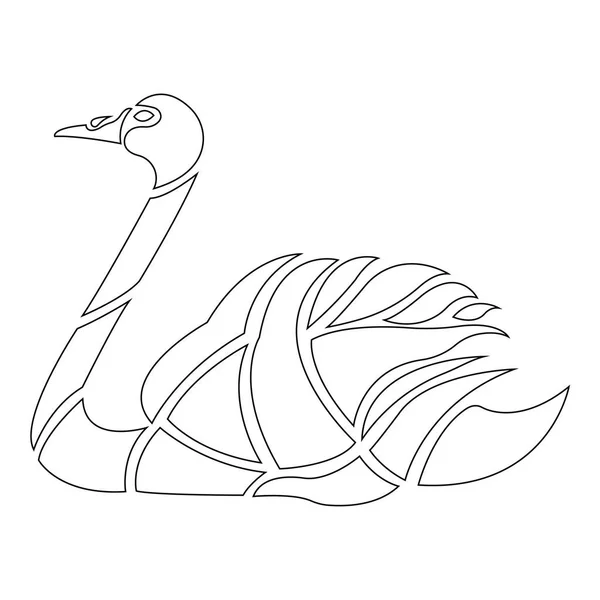 Vector Illustration Swan Bird — Stock Vector